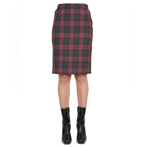 Lori Michaels Womens Straight Skirt Size 2XL Plaid Pencil Knee Length black grey - Picture 2 of 12